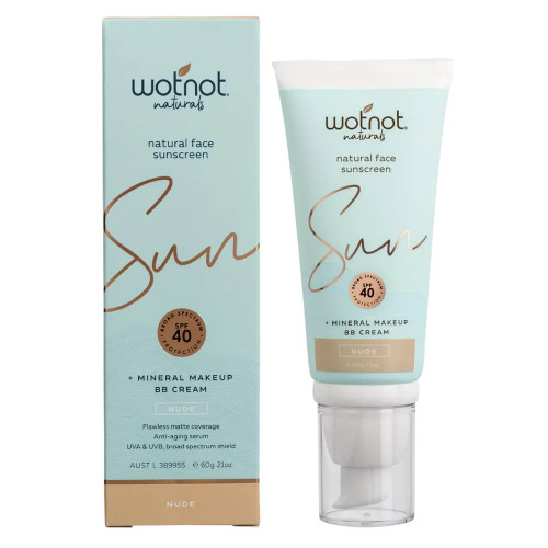 Wotnot Natural Face Sunscreen SPF40 + Mineral Makeup BB Cream - Nude 60g