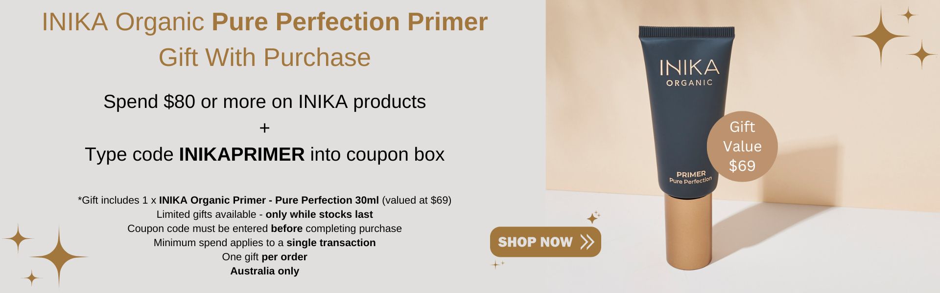 INIKA Organic Pure Perfection Primer Gift With Purchase at Naturally Safe Cosmetics