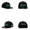 Mitchell & Ness San Antonio Spurs Glow Script Snapback Hat