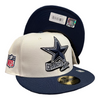 New Era Dallas Cowboys Sideline 59FIFTY Fitted Hat Cap Cream / Navy