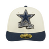New Era Dallas Cowboys Sideline Low Profile 59FIFTY Fitted Hat Cream Navy