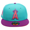 Anaheim Angels 59FIFTY Fitted Hat Teal / Purple 50 Side Year Patch