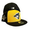 New Era Toronto Blue Jays 59FIFTY Fitted Hat Cap Black N Yellow Pack