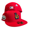 New Era Los Angeles Dodgers Tie Dye 59FIFTY Hat Red 50th Anniversary Patch