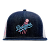Los Angeles Dodgers 9FIFTY Snapback Denim Trucker Hat 75th WS Patch