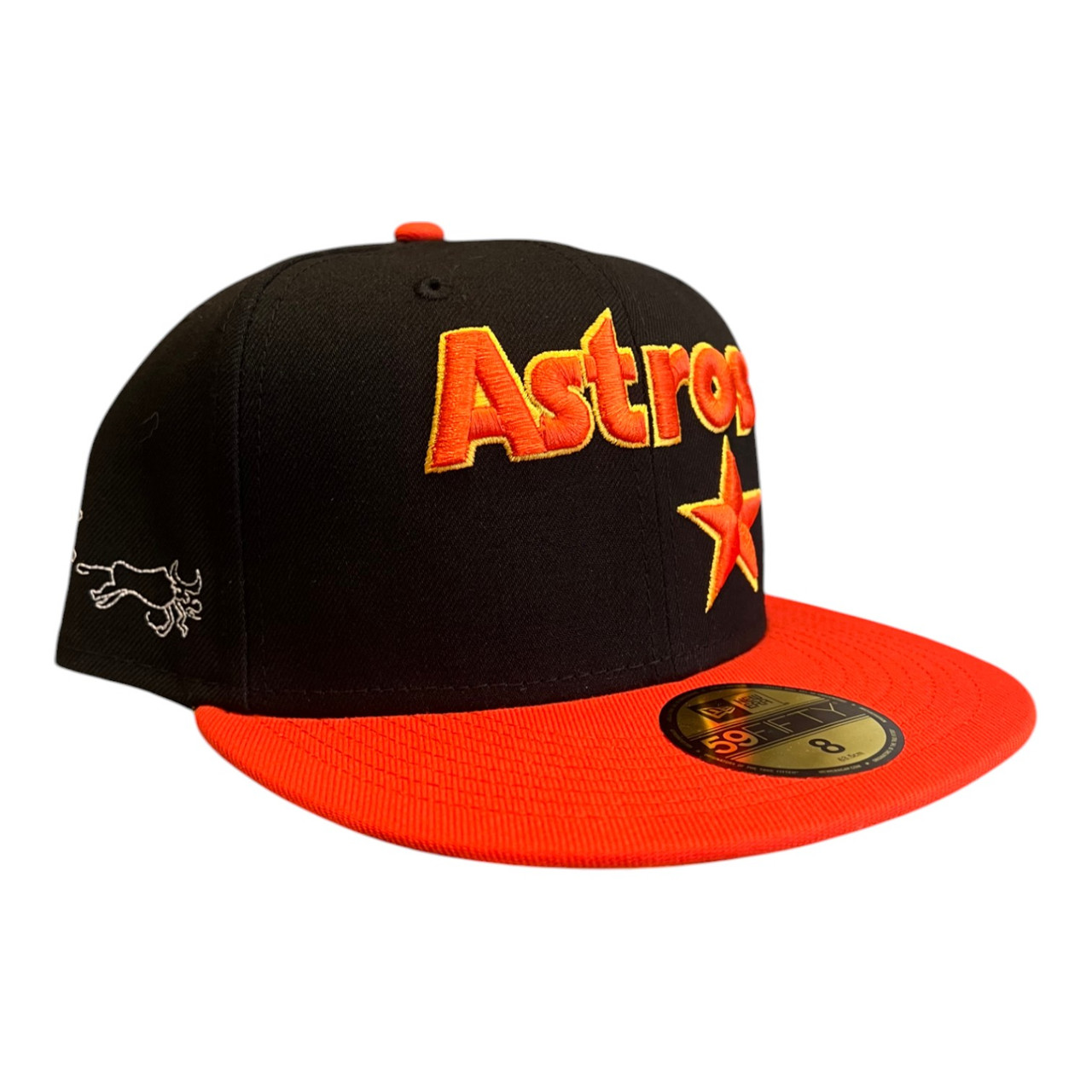 New Era Houston Astros 59FIFTY Fitted Hat Cap Black / Orange Rodeo Pack