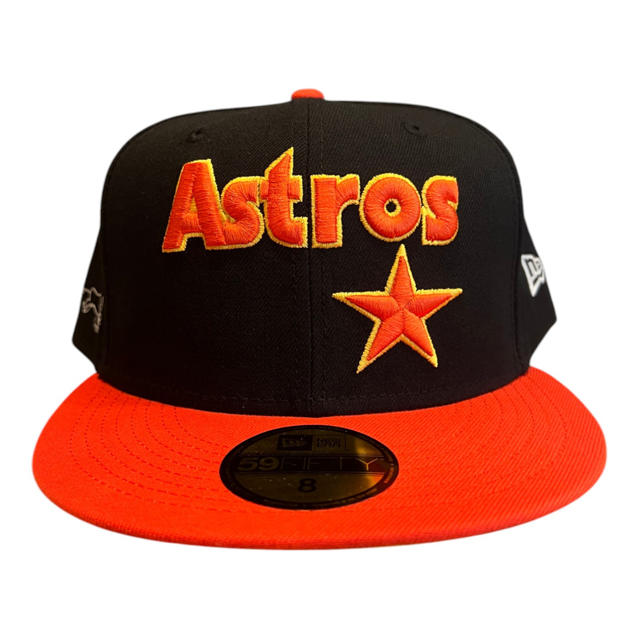 New Era Houston Astros 59FIFTY Fitted Hat Cap Black / Orange Rodeo Pack