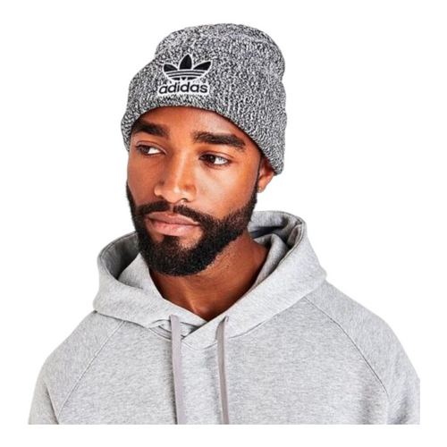 Adidas Originals Trefoil Knit Beanie Embroidered Logo Unisex Gray / Black GA9660