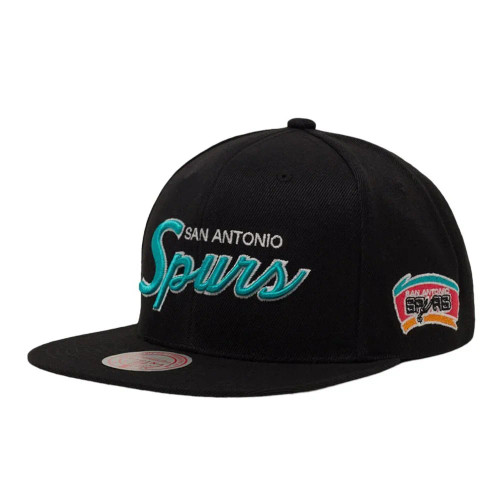 Mitchell & Ness San Antonio Spurs Glow Script Snapback Hat