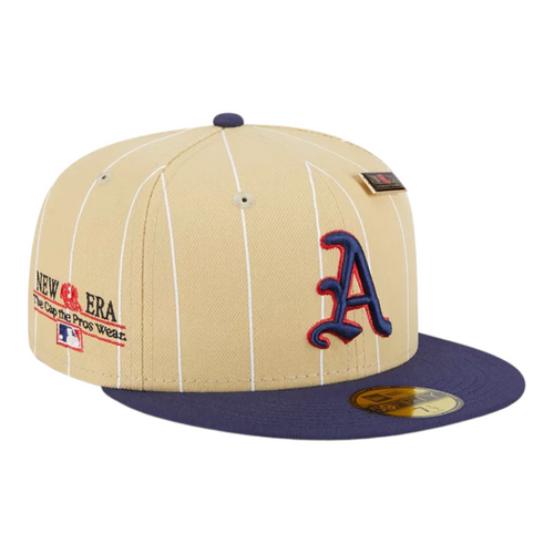 New Era Oakland Athletics Retro Pinstripe 59FIFTY Fitted Hat With Pin