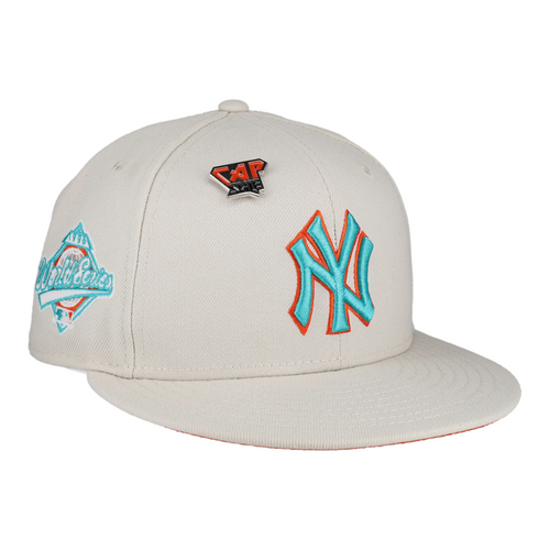 New Era New York Yankees Orange Fury 59FIFTY Fitted Hat 1996 WS Side Patch