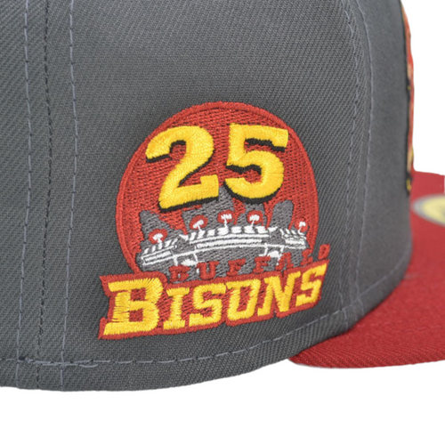 New Era Buffalo Bisons Sliding Buster 59FIFTY Fitted Hat Cap Gray MiLB New Era Buffalo Bisons Sliding Buster 59FIFTY Fitted Hat Cap Gray MiLB