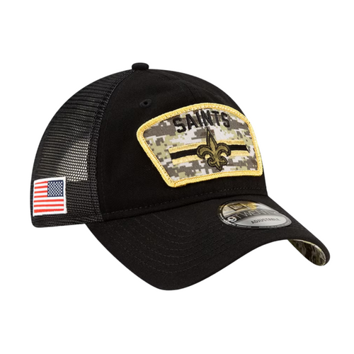 New Era New Orleans Saints Salute 2 Service 9TWENTY Adjustable Trucker Hat
