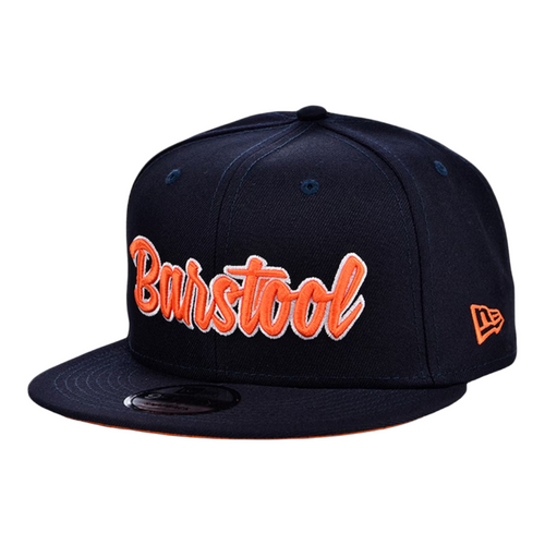 New Era Barstool Sports Script 9FIFTY Snapback Hat Cap Navy / Orange UV