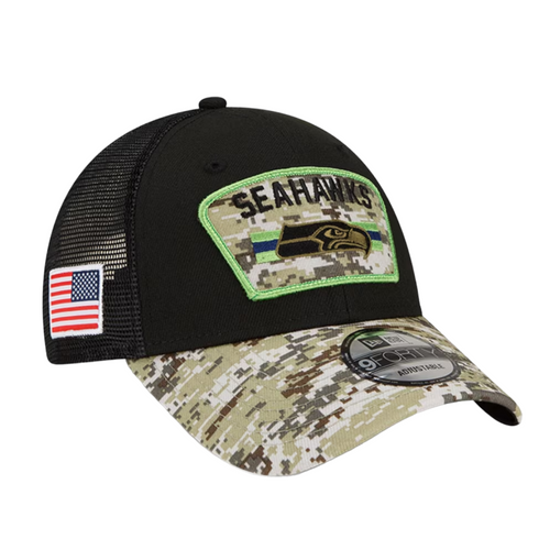 New Era Seattle Seahawks Salute To Service 9FORTY Adjustable Trucker Hat