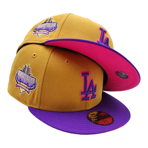 New Era Los Angeles Dodgers Hot Valley 59FIFTY Fitted Hat Tan Pink UV