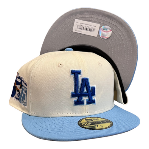 New Era Los Angeles Dodgers 59FIFTY Fitted Hat Cap White 75 Years Jackie