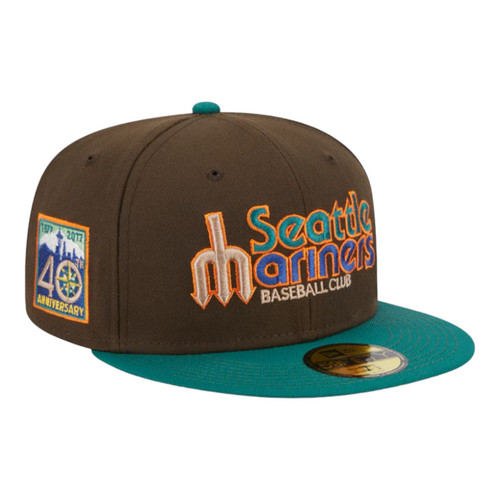 New Era Seattle Mariners 59FIFTY Fitted Hat 40th Year Side Patch New Era Seattle Mariners 59FIFTY Fitted Hat 40th Year Side Patch