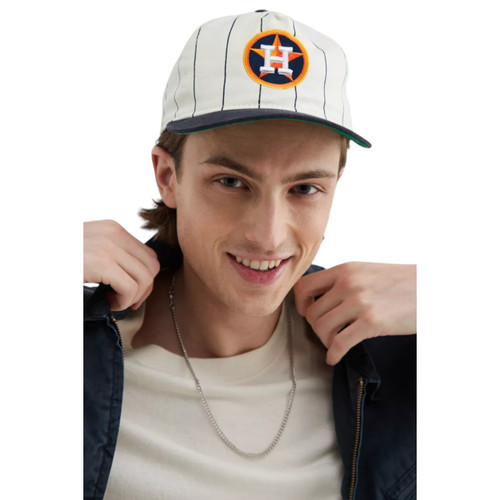 New Era Houston Astros Retro Pinstripe The Golfer Snapback Hat New Era Houston Astros Retro Pinstripe The Golfer Snapback Hat