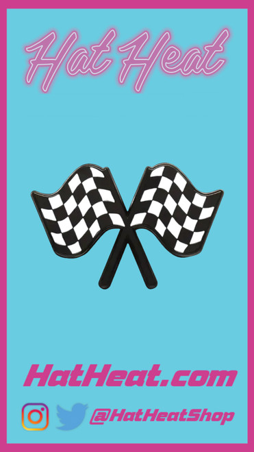 Racing Flags Cartoon Comic Character Enamel Pins