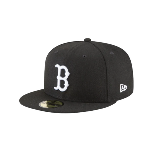 Boston Red Sox Basic 59FIFTY Fitted Hat Cap Black / White