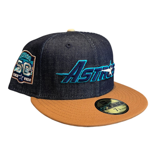New Era Houston Astros Denim Pack 59FIFTY Fitted Hat 50th Year Side Patch