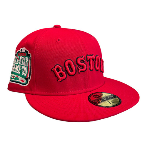 New Era Boston Red Sox 59FIFTY Fitted Hat Cap Red 1999 All Star Game Patch