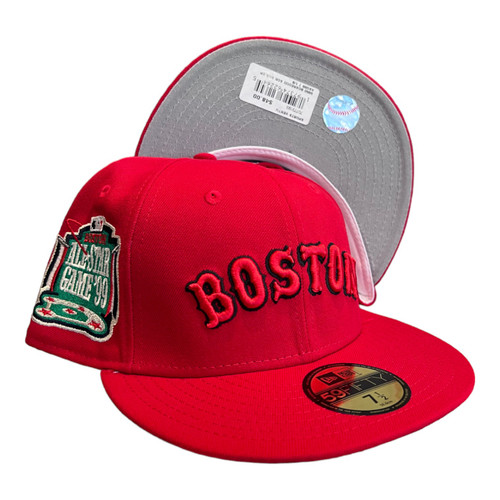 New Era Boston Red Sox 59FIFTY Fitted Hat Cap Red 1999 All Star Game Patch