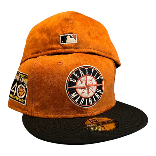 New Era Seattle Mariners 59FIFTY Fitted Hat Cap Suede 40th Year Side Patch New Era Seattle Mariners 59FIFTY Fitted Hat Cap Suede 40th Year Side Patch