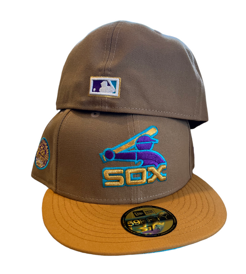 New Era Chicago White Sox 59FIFTY Fitted Hat 50 Year Patch Tan / Khaki