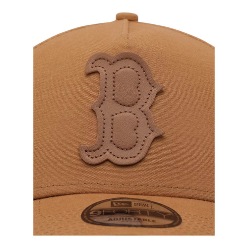 New Era Boston Red Sox 9FORTY A-Frame Trucker Snapback Hat Wheat Canvas Pack New Era Boston Red Sox 9FORTY A-Frame Trucker Snapback Hat Wheat Canvas Pack