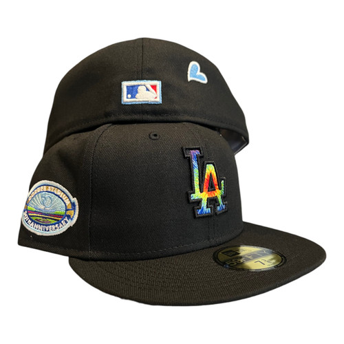 New Era Los Angeles Dodgers Tie Dye 59FIFTY Hat Cap Black 50th Year Patch