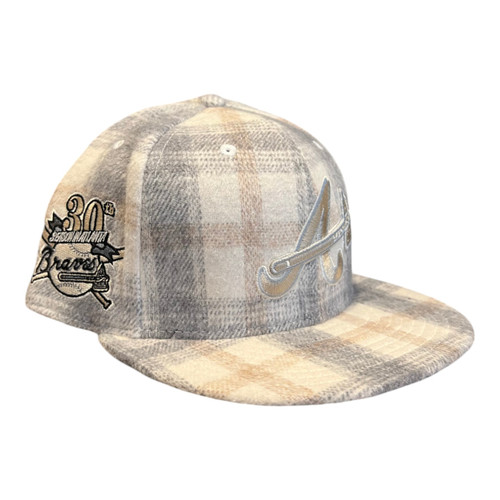 New Era Atlanta Braves Plaid Pack 59FIFTY Fitted Hat 30th Year Side Patch