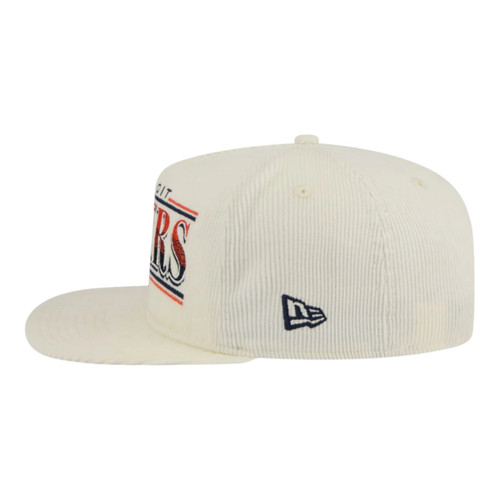New Era Detroit Tigers Corduroy Golfer Snapback Hat 50th Year Side Patch