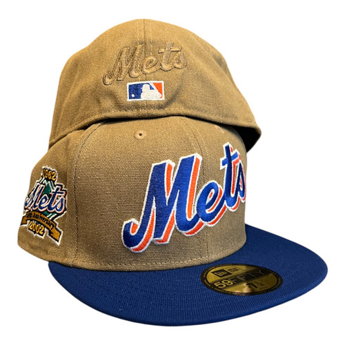 New Era New York Mets Canvas Crown 59FIFTY Fitted Hat 40th Year Side Patch New Era New York Mets Canvas Crown 59FIFTY Fitted Hat 40th Year Side Patch