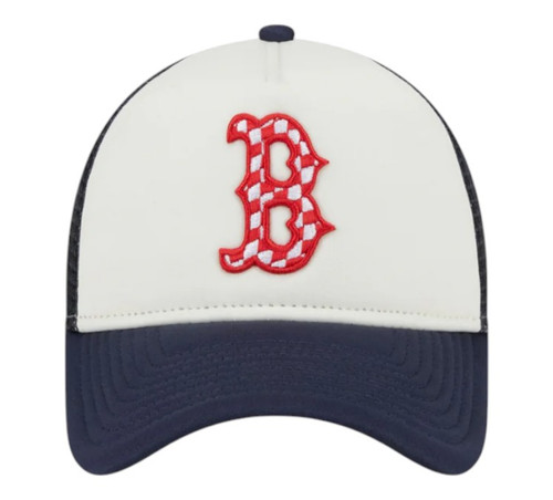 New Era Boston Red Sox Checkered Flag 9FORTY A-Frame Snapback Trucker Hat Cap New Era Boston Red Sox Checkered Flag 9FORTY A-Frame Snapback Trucker Hat Cap