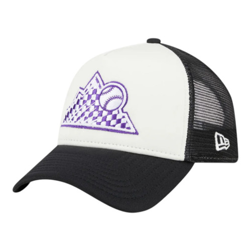 New Era Colorado Rockies Checkered Flag 9FORTY A-Frame Snapback Trucker Hat New Era Colorado Rockies Checkered Flag 9FORTY A-Frame Snapback Trucker Hat