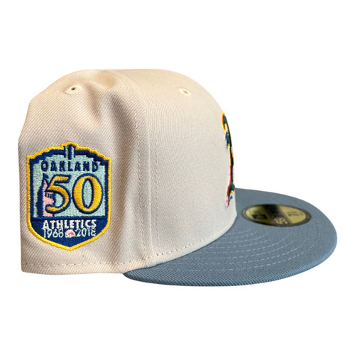 New Era Oakland Athletics 59FIFTY Fitted Hat Cap 50th Season Side Patch New Era Oakland Athletics 59FIFTY Fitted Hat Cap 50th Season Side Patch