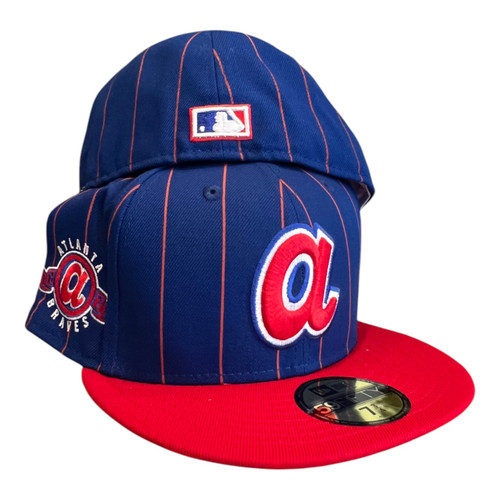 New Era Atlanta Braves Throwback Pinstripe 59FIFTY Fitted Hat