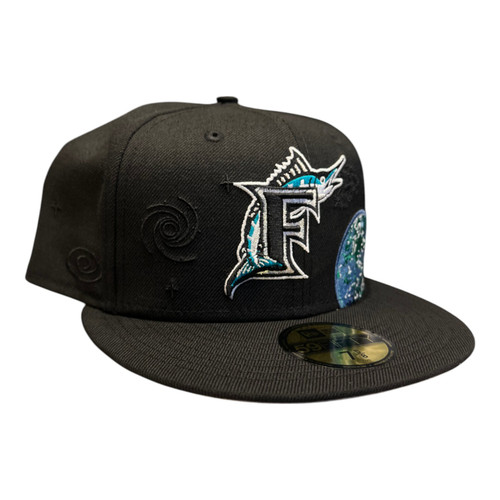 New Era Miami Marlins Global World Pack 59FIFTY Fitted Hat Cap 7 3/4
