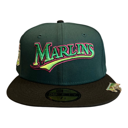 New Era Miami Marlins Crawlers Pack 59FIFTY Fitted Hat 25th Year Patch