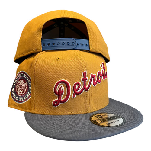 New Era Detroit Tigers 9FIFTY Snapback Hat Panama Tan World Series Side Patch