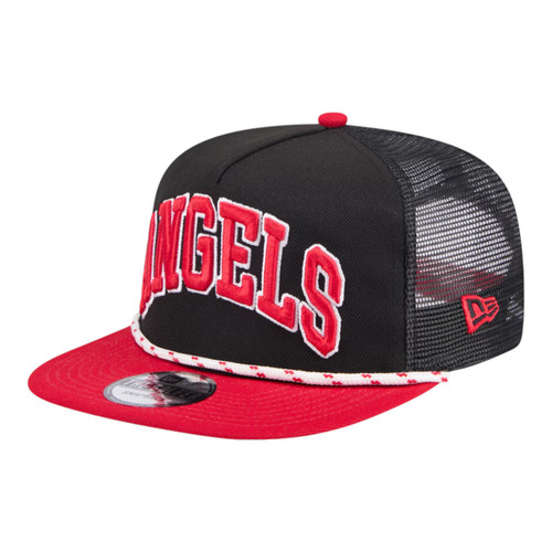 New Era Anaheim Angels Throwback Golfer Trucker Snapback Hat Cap New Era Anaheim Angels Throwback Golfer Trucker Snapback Hat Cap