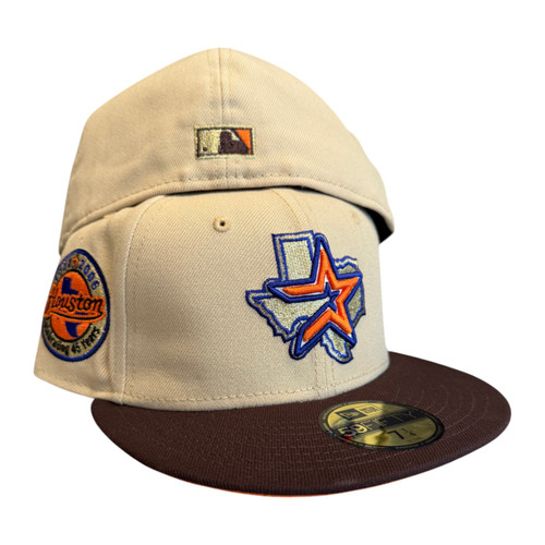 New Era Houston Astros 59FIFTY Fitted Hat Cap 45 Year Patch Khaki