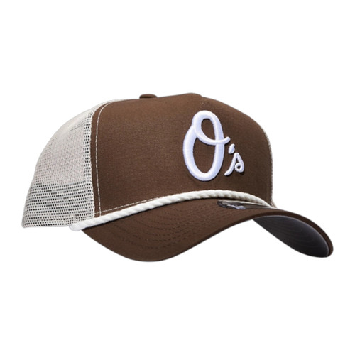 New Era Baltimore Orioles 9FORTY Trucker Rope Snapback Hat