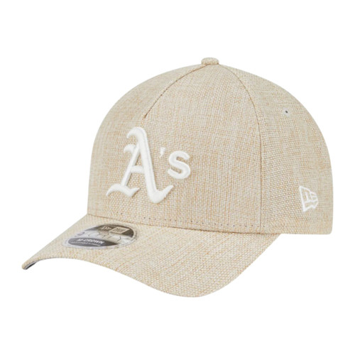 New Era Oakland Athletics 9FORTY M-Crown A-Frame Snapback Hat Cotton Weave Stone