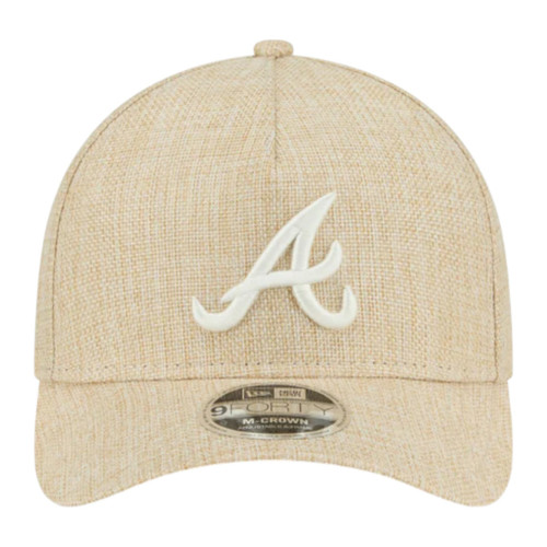 New Era Atlanta Braves 9FORTY M-Crown A-Frame Snapback Hat Cotton Weave Stone