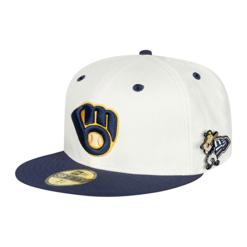 New Era Brewers 59FIFTY Fitted Hat Cap Mascot Pin Pack