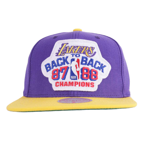 Mitchell & Ness Los Angeles Lakers Back To Back Champs Deadstock Snapback Hat