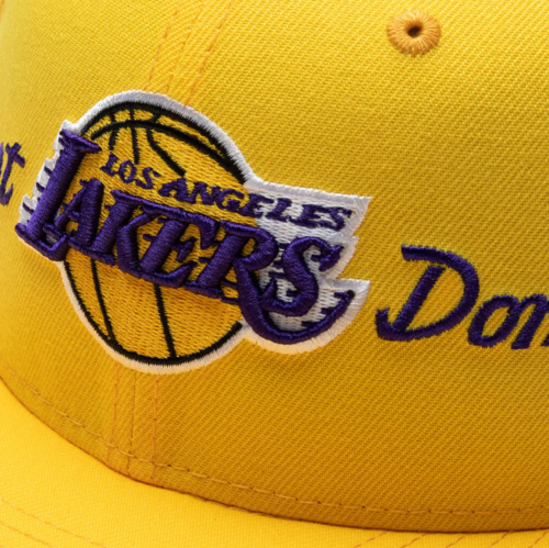 New Era X Just Don Los Angeles Lakers 59FIFTY Fitted Hat Gold Purple